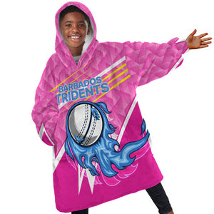Personalized Barbados Cricket Tridents Kid Wearable Blanket Hoodie Graphic Geometric Dynamic Sports Mascot