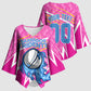 Personalized Barbados Cricket Tridents Kimono Sleeve Blouse Graphic Geometric Dynamic Sports Mascot