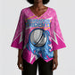 Personalized Barbados Cricket Tridents Kimono Sleeve Blouse Graphic Geometric Dynamic Sports Mascot