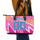 Personalized Barbados Cricket Tridents Leather Tote Bag Graphic Geometric Dynamic Sports Mascot