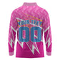 Personalized Barbados Cricket Tridents Long Sleeve Polo Shirt Graphic Geometric Dynamic Sports Mascot