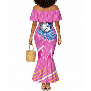 Personalized Barbados Cricket Tridents Mermaid Dress Graphic Geometric Dynamic Sports Mascot