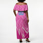 Personalized Barbados Cricket Tridents Off Shoulder Maxi Dress Graphic Geometric Dynamic Sports Mascot