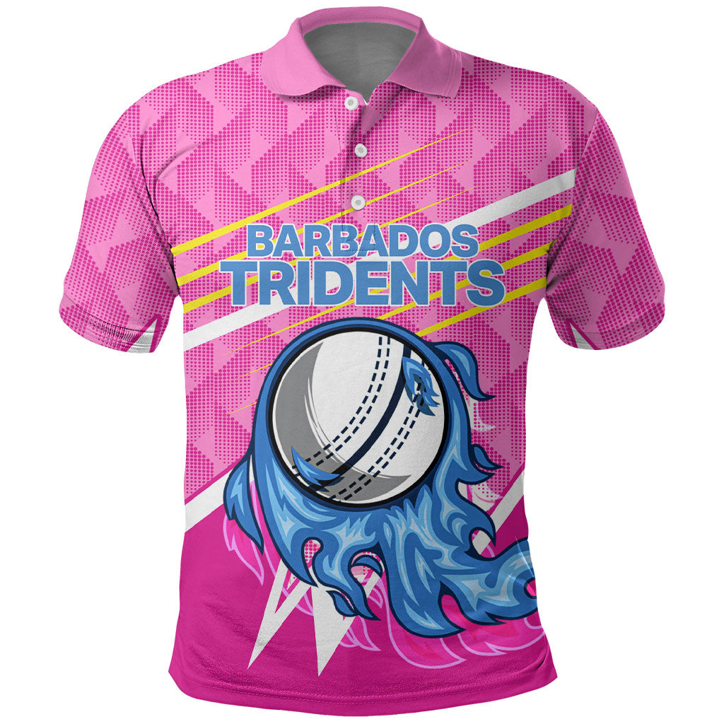 Personalized Barbados Cricket Tridents Polo Shirt Graphic Geometric Dynamic Sports Mascot
