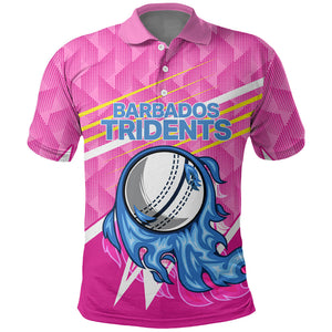 Personalized Barbados Cricket Tridents Polo Shirt Graphic Geometric Dynamic Sports Mascot