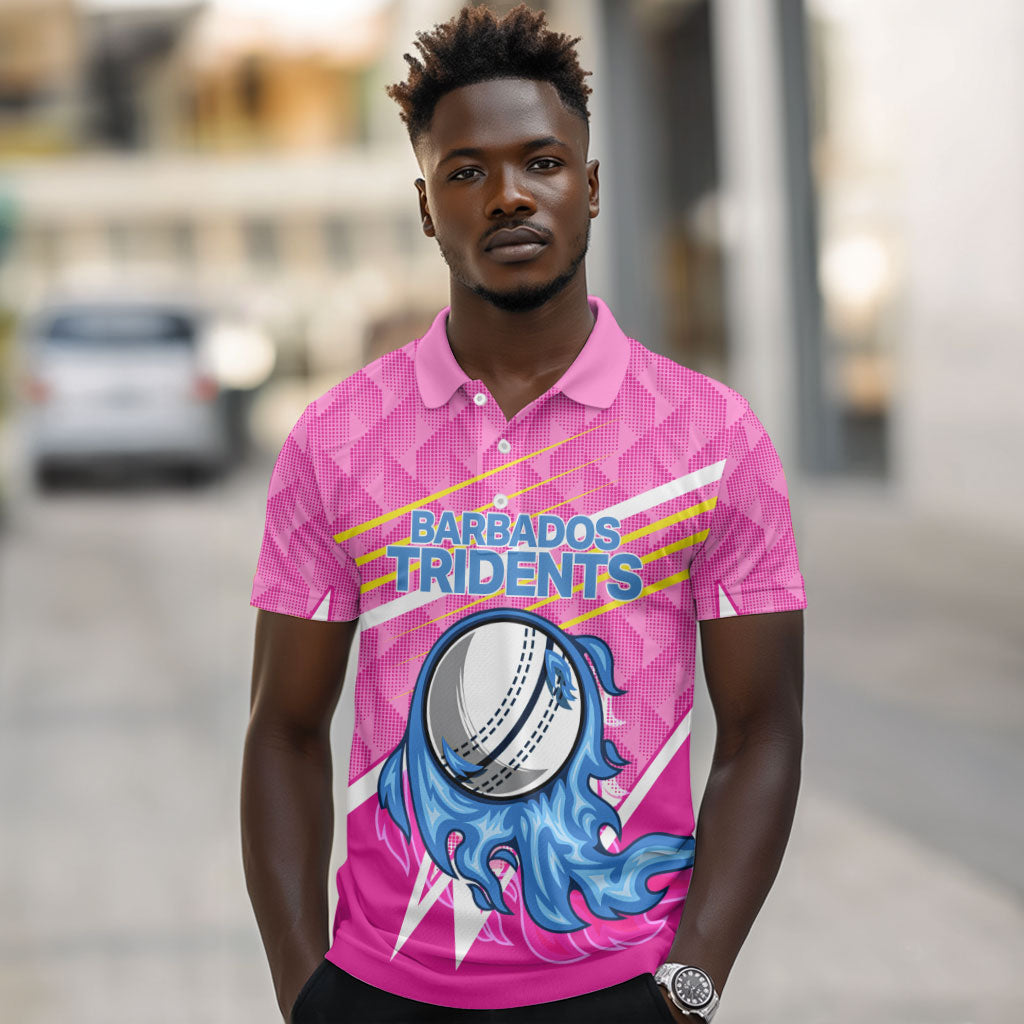 Personalized Barbados Cricket Tridents Polo Shirt Graphic Geometric Dynamic Sports Mascot