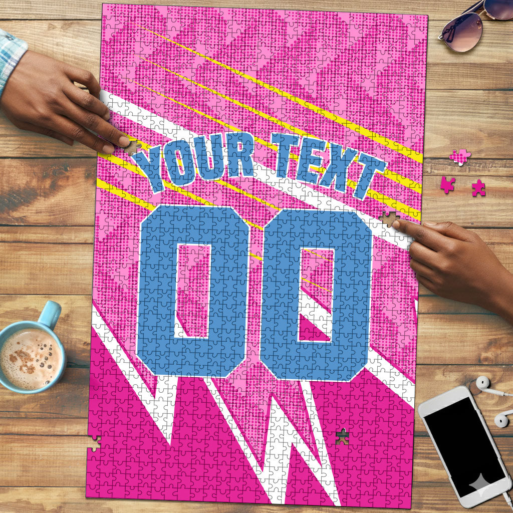 Personalized Barbados Cricket Tridents Puzzle Graphic Geometric Dynamic Sports Mascot