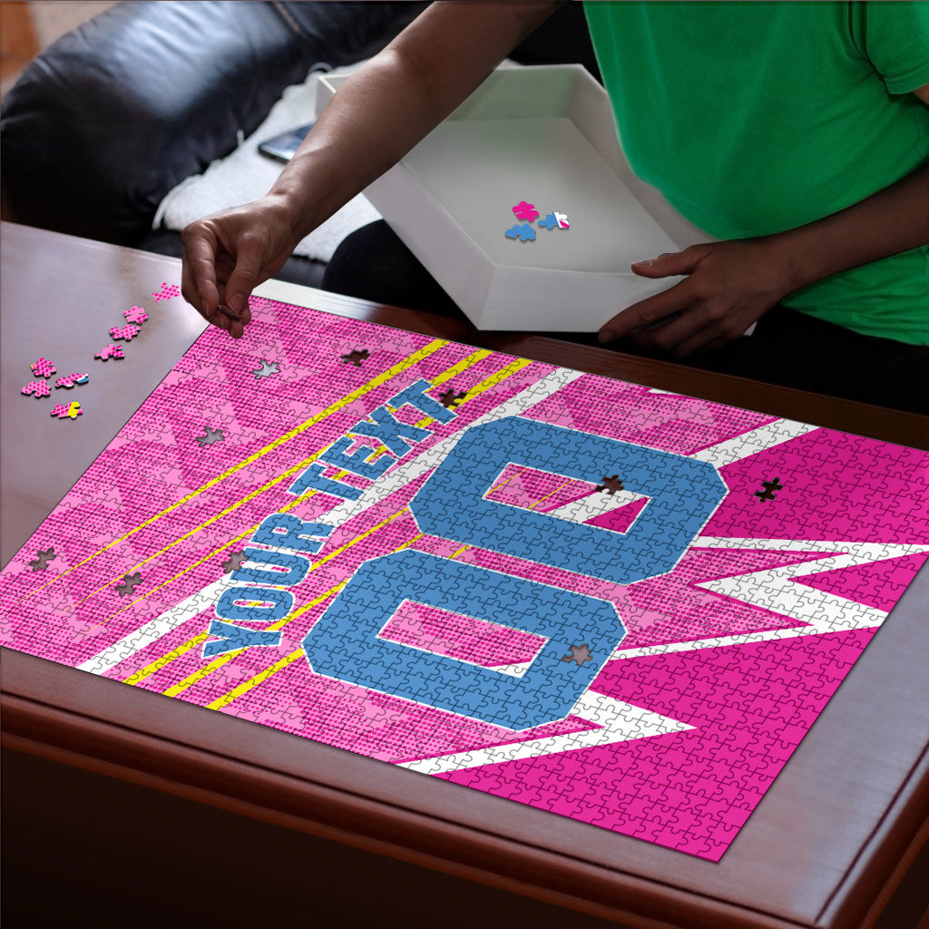 Personalized Barbados Cricket Tridents Puzzle Graphic Geometric Dynamic Sports Mascot