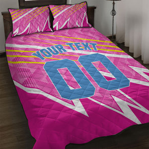 Personalized Barbados Cricket Tridents Quilt Bed Set Graphic Geometric Dynamic Sports Mascot