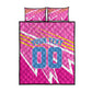 Personalized Barbados Cricket Tridents Quilt Bed Set Graphic Geometric Dynamic Sports Mascot