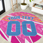 Personalized Barbados Cricket Tridents Round Carpet Graphic Geometric Dynamic Sports Mascot