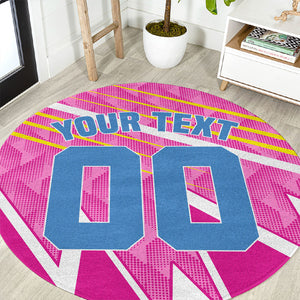 Personalized Barbados Cricket Tridents Round Carpet Graphic Geometric Dynamic Sports Mascot