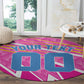 Personalized Barbados Cricket Tridents Round Carpet Graphic Geometric Dynamic Sports Mascot