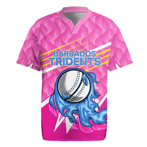 Personalized Barbados Cricket Tridents Rugby Jersey Graphic Geometric Dynamic Sports Mascot