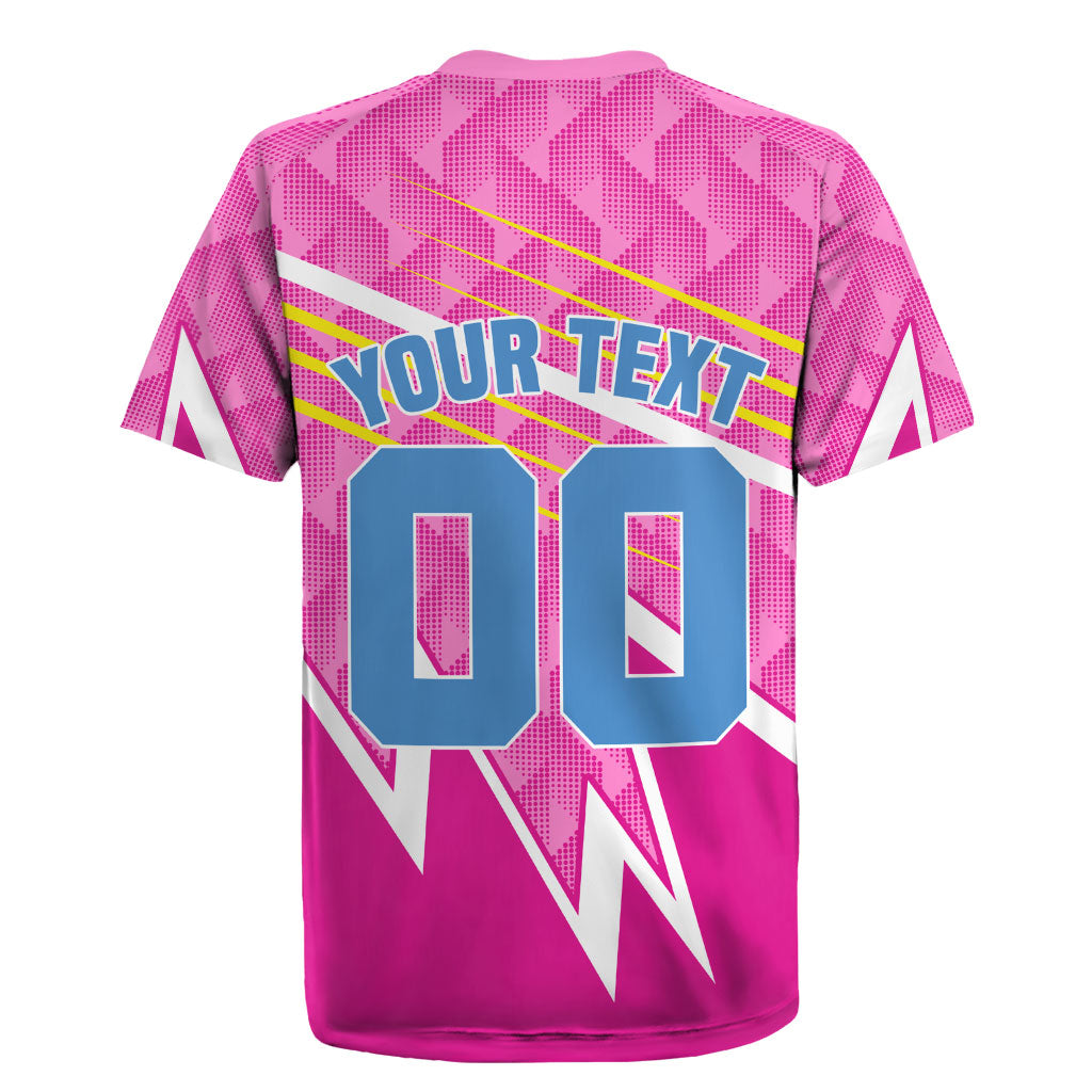 Personalized Barbados Cricket Tridents Rugby Jersey Graphic Geometric Dynamic Sports Mascot