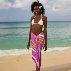 Personalized Barbados Cricket Tridents Sarong Graphic Geometric Dynamic Sports Mascot