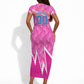 Personalized Barbados Cricket Tridents Short Sleeve Bodycon Dress Graphic Geometric Dynamic Sports Mascot