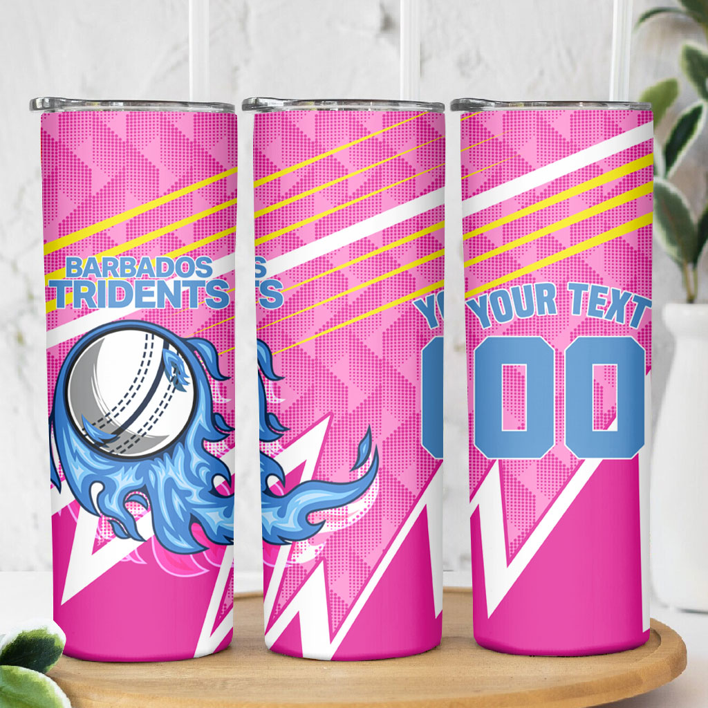 Personalized Barbados Cricket Tridents Skinny Tumbler Graphic Geometric Dynamic Sports Mascot