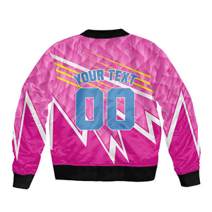Personalized Barbados Cricket Tridents Sleeve Zip Bomber Jacket Graphic Geometric Dynamic Sports Mascot