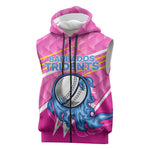 Personalized Barbados Cricket Tridents Sleeveless Zip Hoodie Graphic Geometric Dynamic Sports Mascot