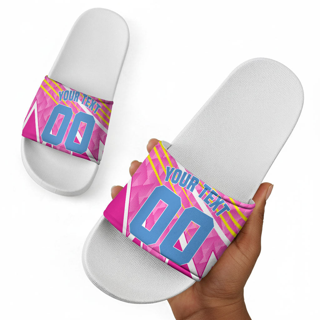 Personalized Barbados Cricket Tridents Slide Sandals Graphic Geometric Dynamic Sports Mascot