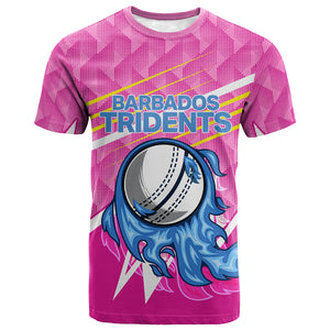 Personalized Barbados Cricket Tridents T shirt Graphic Geometric Dynamic Sports Mascot