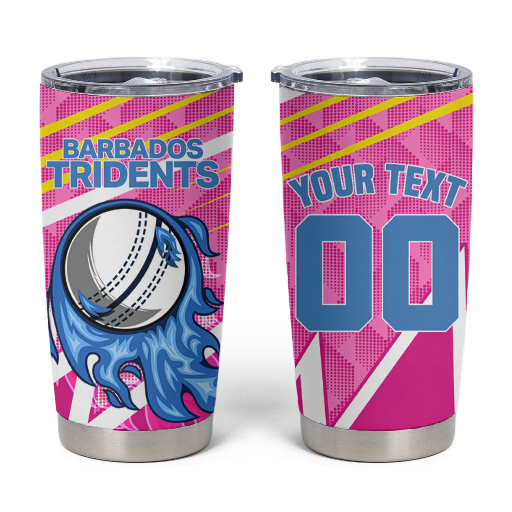 Personalized Barbados Cricket Tridents Tumbler Cup Graphic Geometric Dynamic Sports Mascot