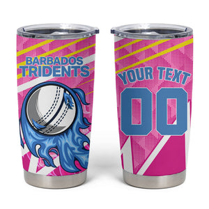 Personalized Barbados Cricket Tridents Tumbler Cup Graphic Geometric Dynamic Sports Mascot
