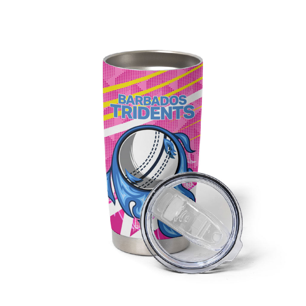 Personalized Barbados Cricket Tridents Tumbler Cup Graphic Geometric Dynamic Sports Mascot