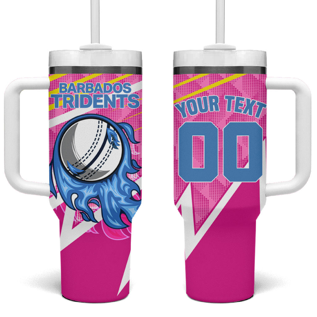 Personalized Barbados Cricket Tridents Tumbler With Handle Graphic Geometric Dynamic Sports Mascot