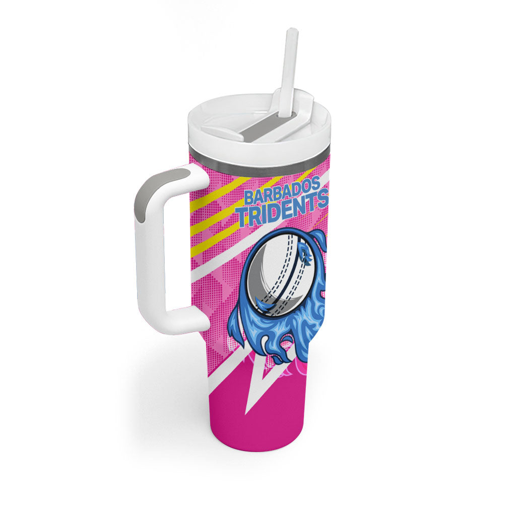 Personalized Barbados Cricket Tridents Tumbler With Handle Graphic Geometric Dynamic Sports Mascot