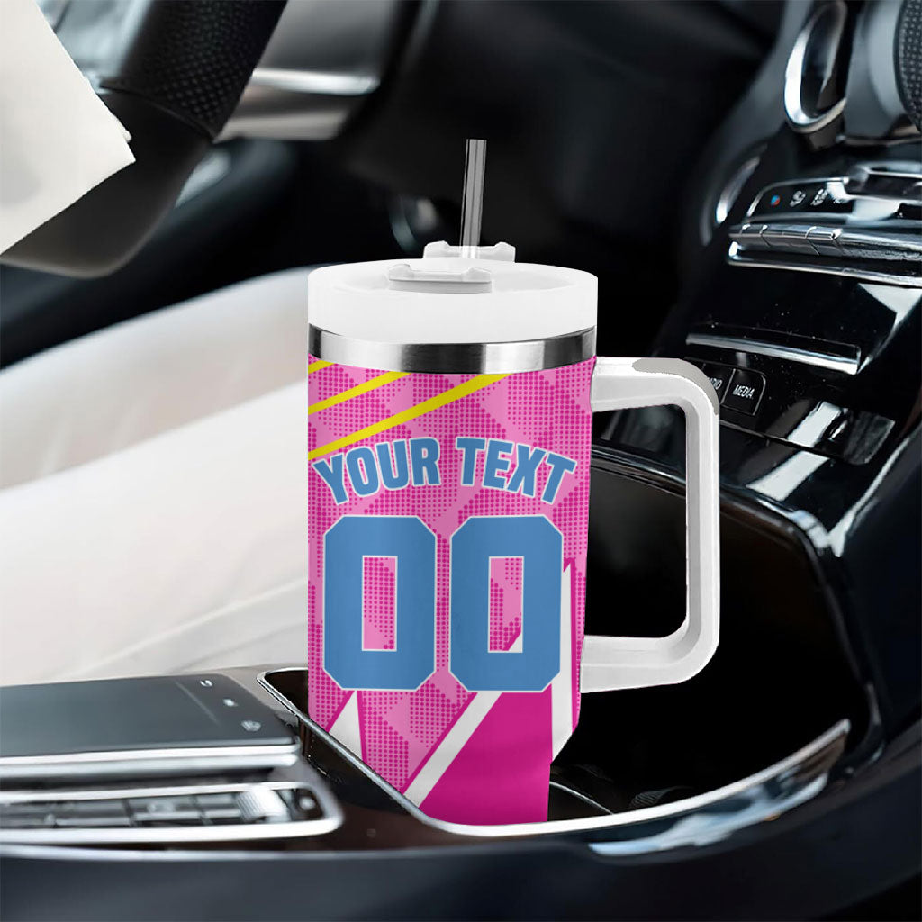 Personalized Barbados Cricket Tridents Tumbler With Handle Graphic Geometric Dynamic Sports Mascot