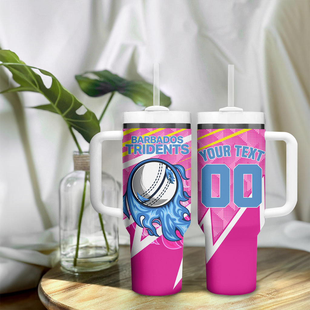 Personalized Barbados Cricket Tridents Tumbler With Handle Graphic Geometric Dynamic Sports Mascot