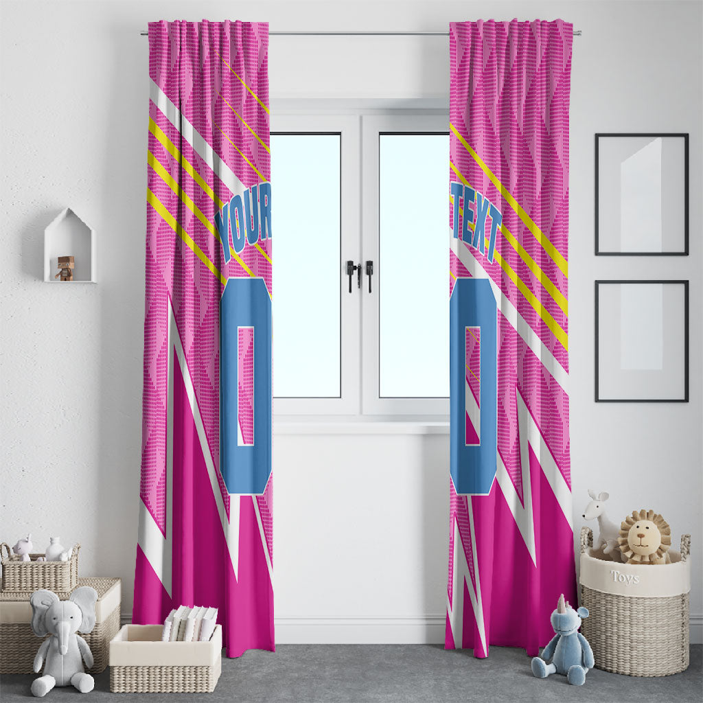 Personalized Barbados Cricket Tridents Window Curtain Graphic Geometric Dynamic Sports Mascot