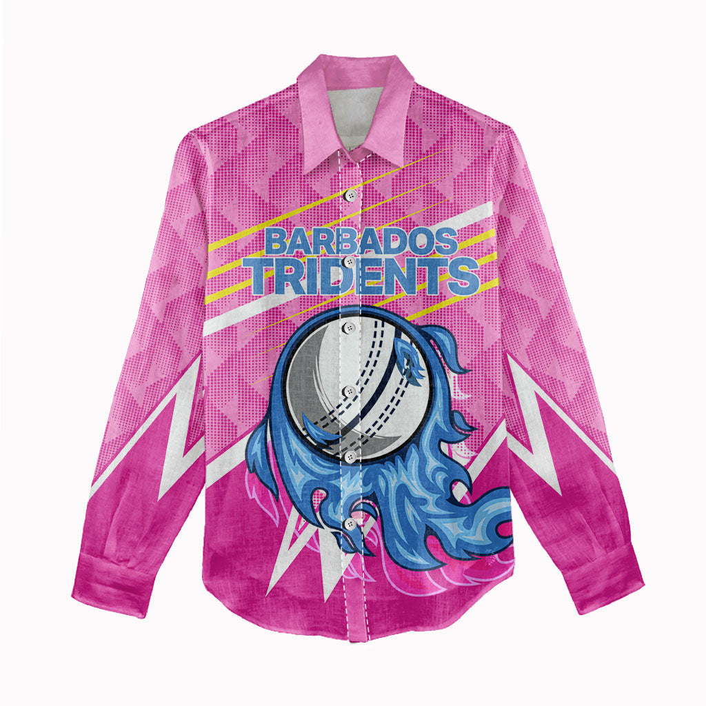 Personalized Barbados Cricket Tridents Women Casual Shirt Graphic Geometric Dynamic Sports Mascot