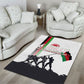 Malawi Independence Day Area Rug Patriotic Flag Design Soldier Silhouette
