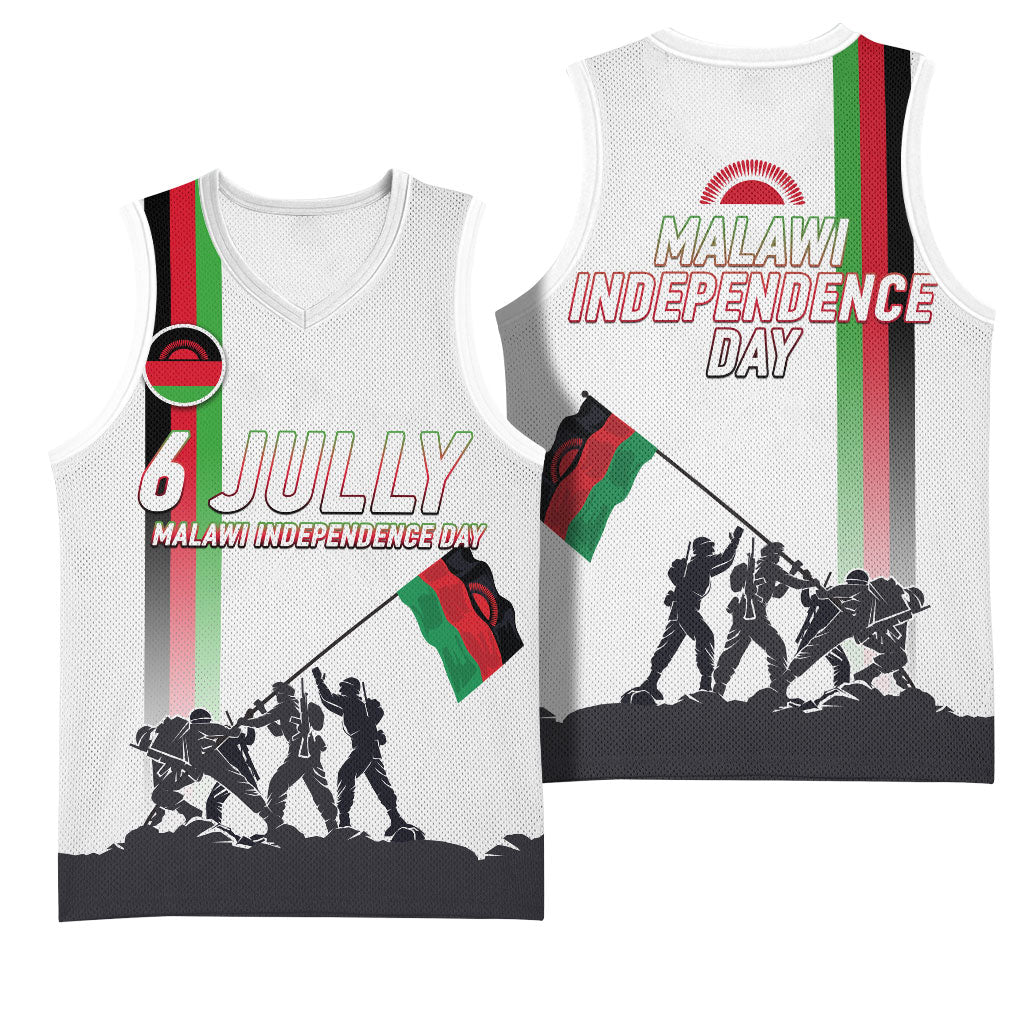 Malawi Independence Day Basketball Jersey Patriotic Flag Design Soldier Silhouette