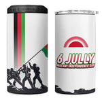 Malawi Independence Day 4 in 1 Can Cooler Tumbler Patriotic Flag Design Soldier Silhouette