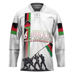 Malawi Independence Day Hockey Jersey Patriotic Flag Design Soldier Silhouette
