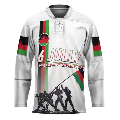 Malawi Independence Day Hockey Jersey Patriotic Flag Design Soldier Silhouette