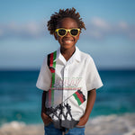 Malawi Independence Day Kid Hawaiian Shirt Patriotic Flag Design Soldier Silhouette