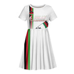 Malawi Independence Day Kid Short Sleeve Dress Patriotic Flag Design Soldier Silhouette