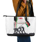 Malawi Independence Day Leather Tote Bag Patriotic Flag Design Soldier Silhouette