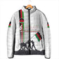 Malawi Independence Day Padded Jacket Patriotic Flag Design Soldier Silhouette