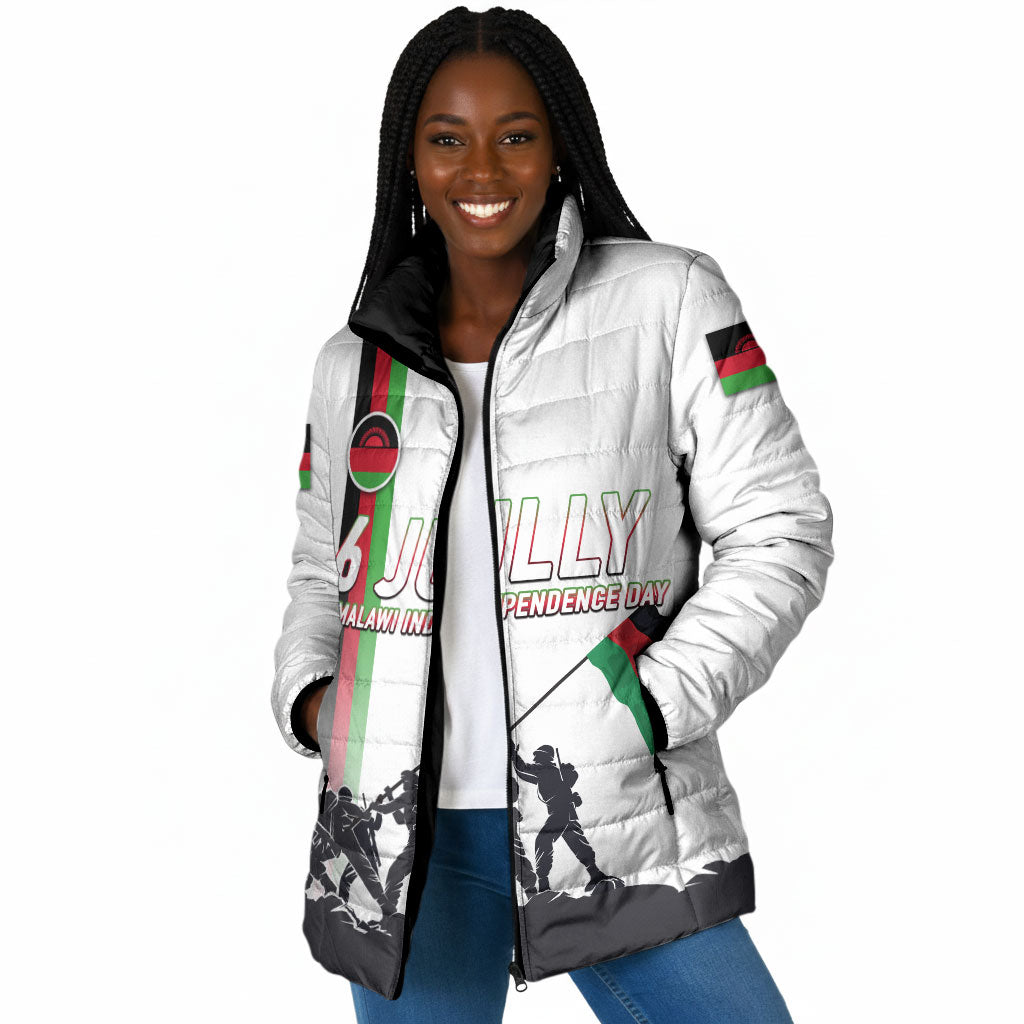 Malawi Independence Day Padded Jacket Patriotic Flag Design Soldier Silhouette