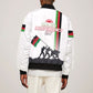 Malawi Independence Day Sleeve Zip Bomber Jacket Patriotic Flag Design Soldier Silhouette