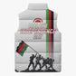 Malawi Independence Day Sleeveless Puffer Jacket Patriotic Flag Design Soldier Silhouette