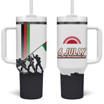 Malawi Independence Day Tumbler With Handle Patriotic Flag Design Soldier Silhouette