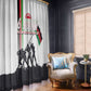 Malawi Independence Day Window Curtain Patriotic Flag Design Soldier Silhouette