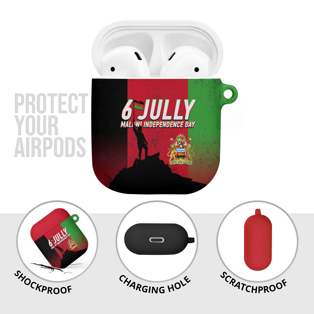 Malawi Independence Day 6 July AirPods Case Malawian Flag Grunge Soldier